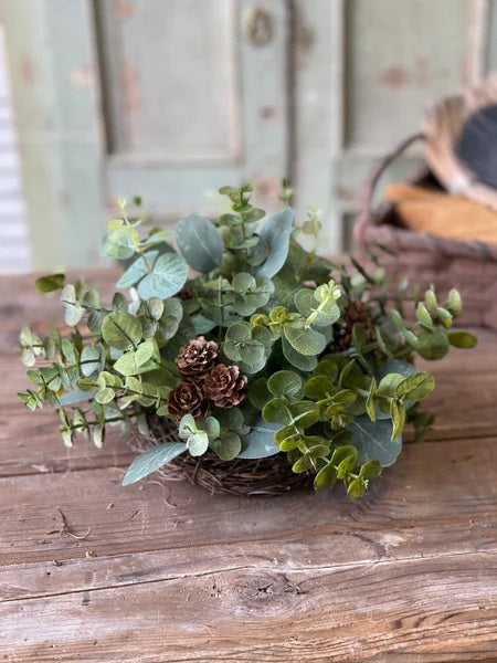 Cascading Eucalyptus Half Sphere