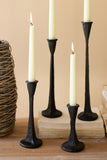 Cast Iron Taper Candle Holders - Set of Four