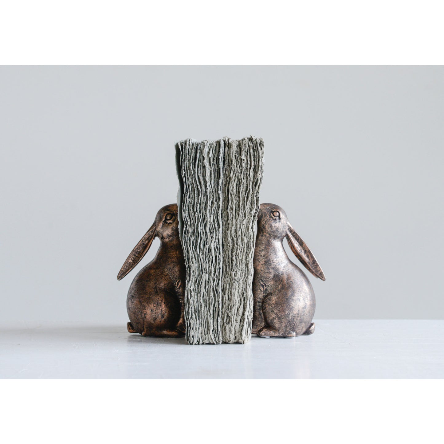 Resin Bunny Bookends, Set of Two