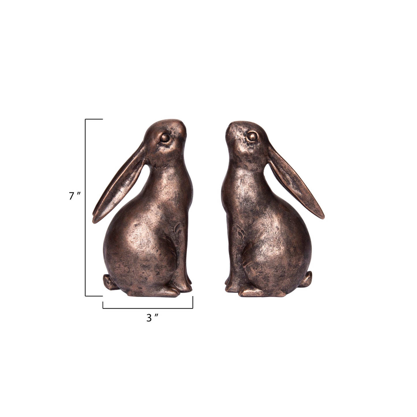 Resin Bunny Bookends, Set of Two