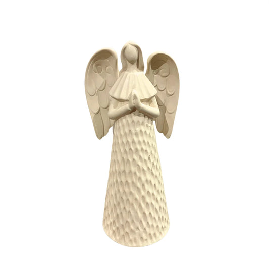 Ceramic Blessing Angel Tabletop Concrete 12"
