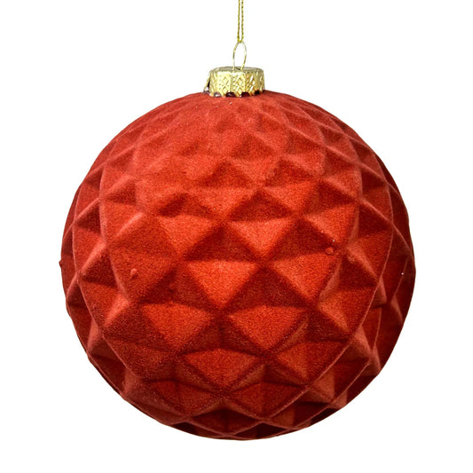 Plastic Flocked Diamond Ball Ornament
