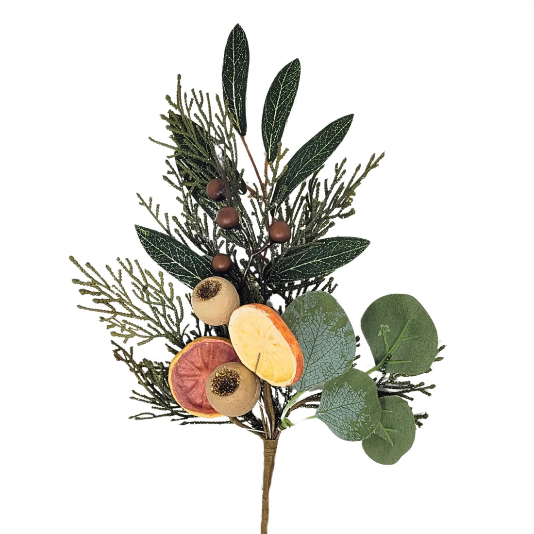 Faux Orange Slice Cedar Spray 13"