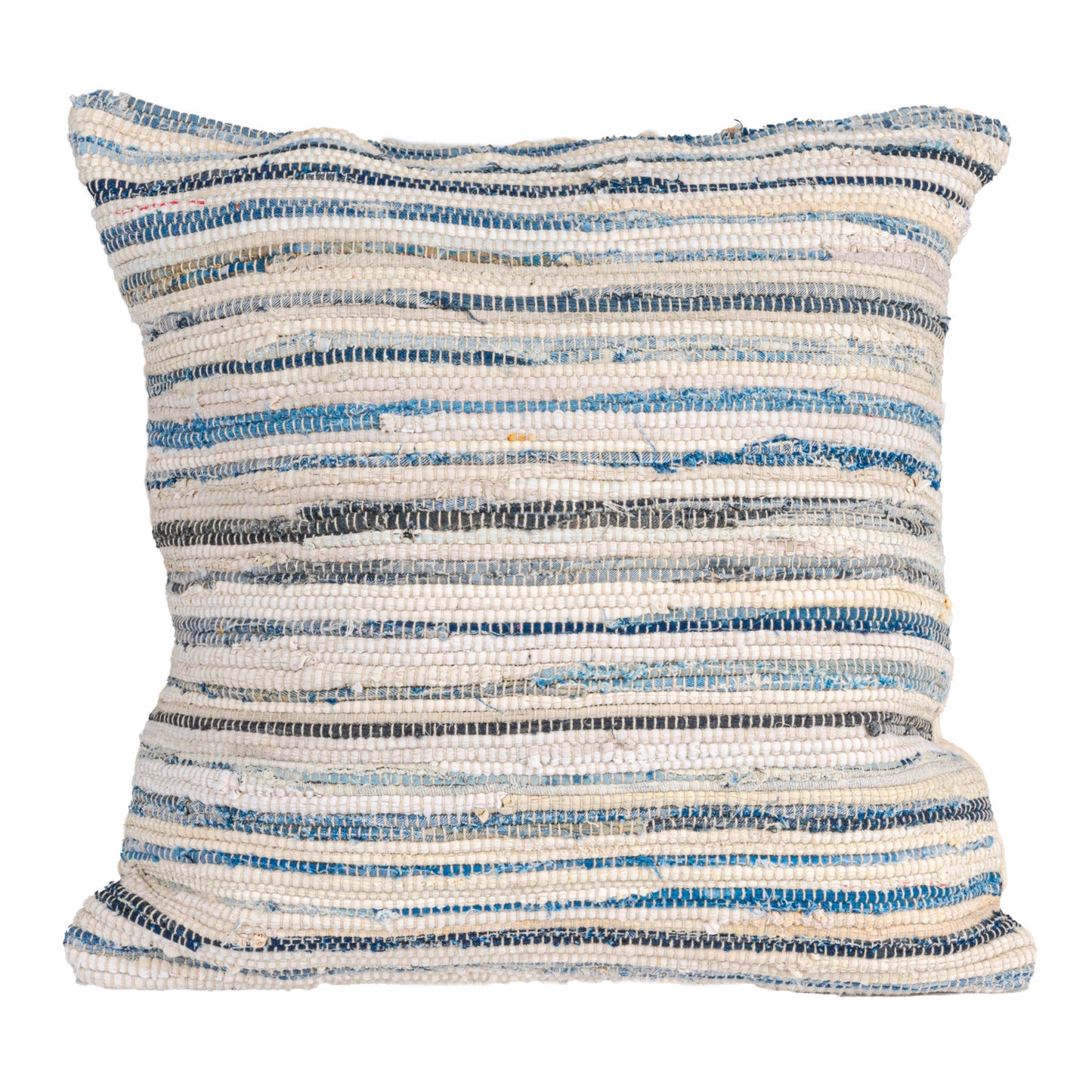 Recycled Cotton and Canvas Chindi Pillow