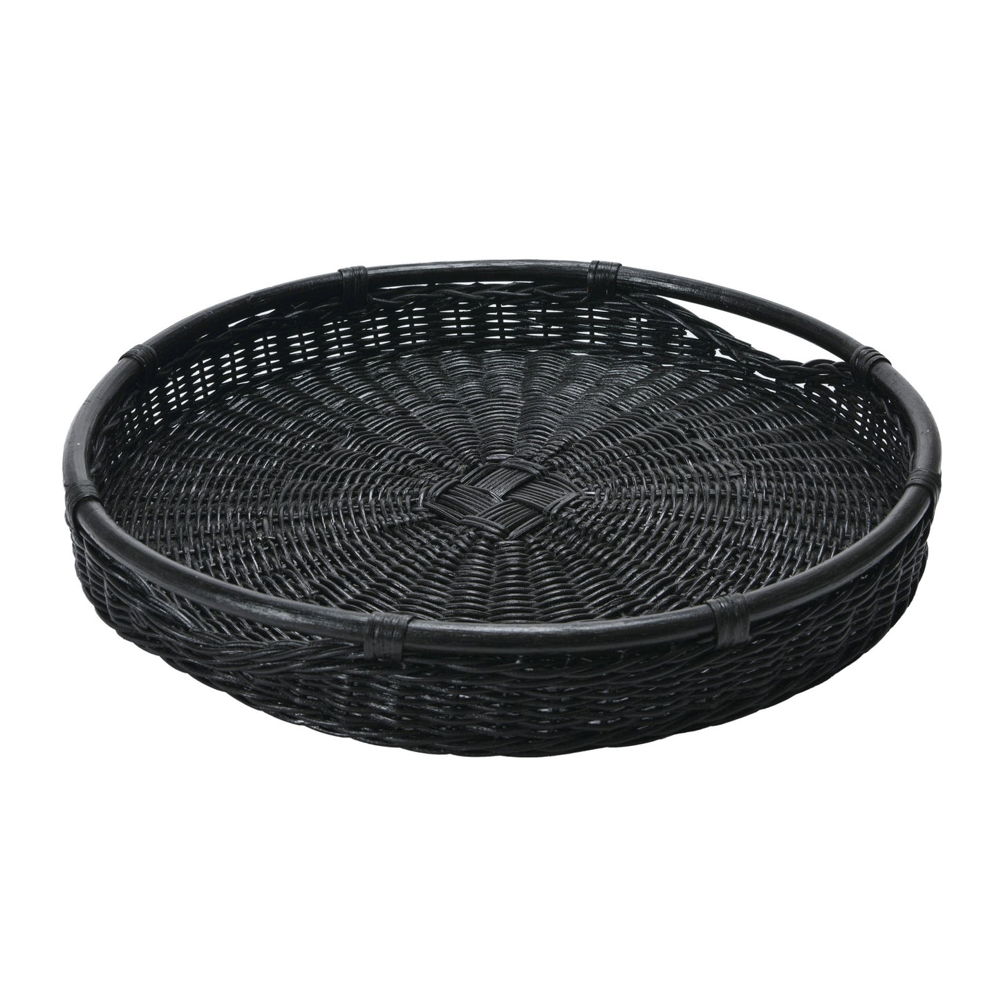 Decorative Hand-Woven Rattan Trays with Handle