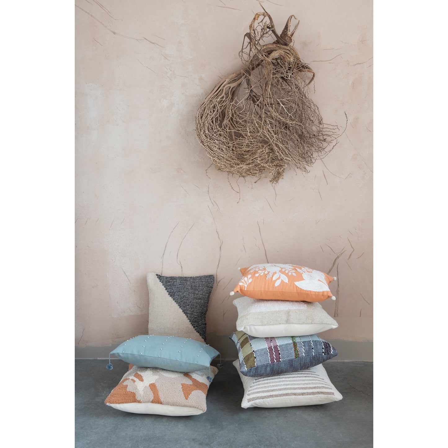 Woven Cotton & Wool Madras Plaid Pillow