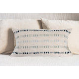 Woven Cotton Lumbar Pillow with Embroidery