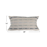 Woven Cotton Lumbar Pillow with Embroidery