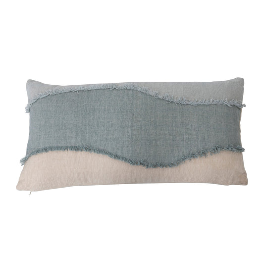 Cotton Applique Lumbar Pillow