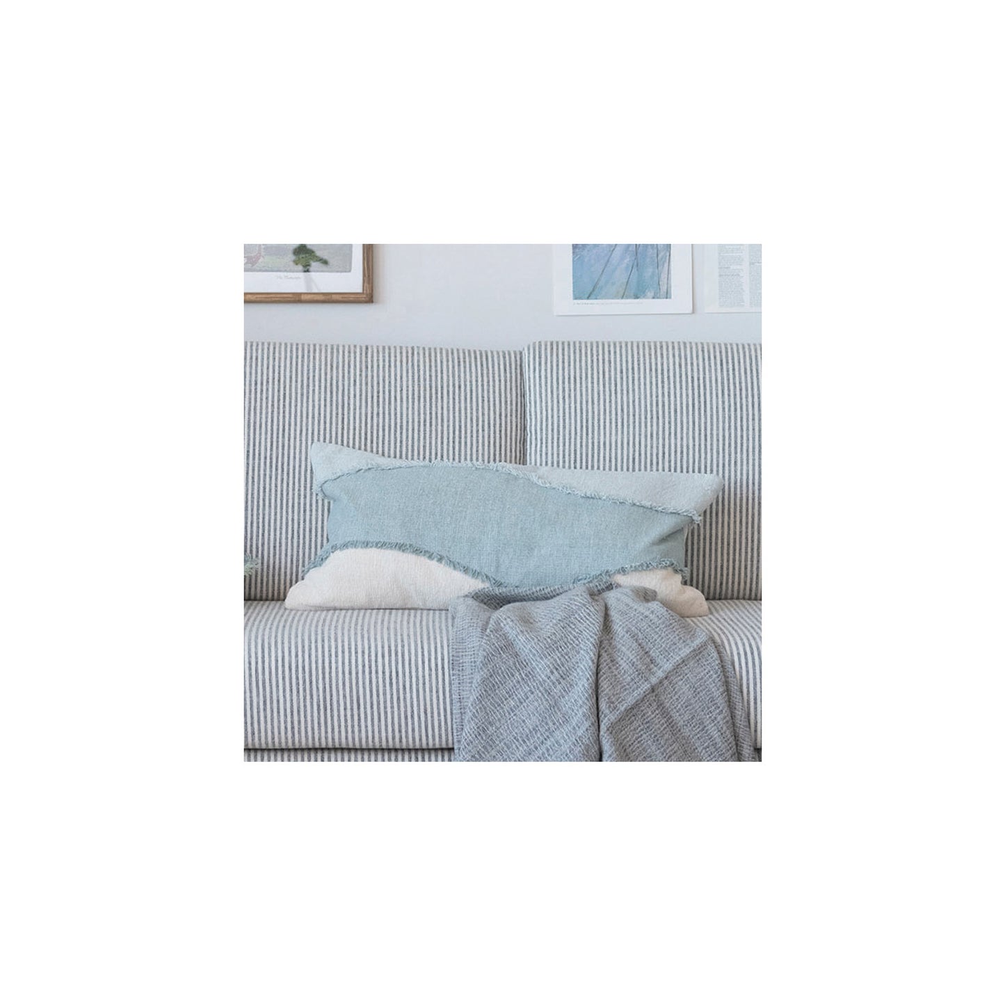 Cotton Applique Lumbar Pillow