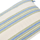 Woven Cotton Lumbar Pillow with Stripes and Fringe