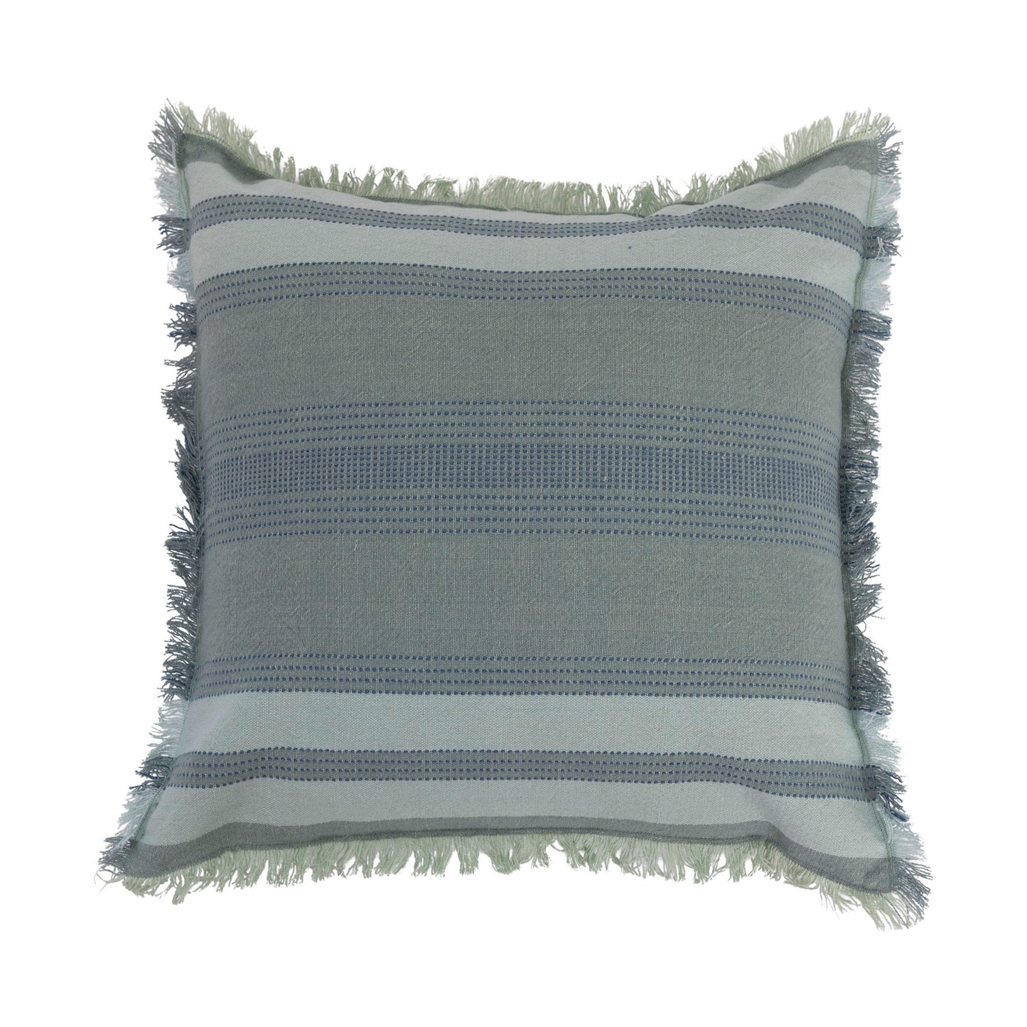 Woven Cotton Pillow with Eyelash Fringe