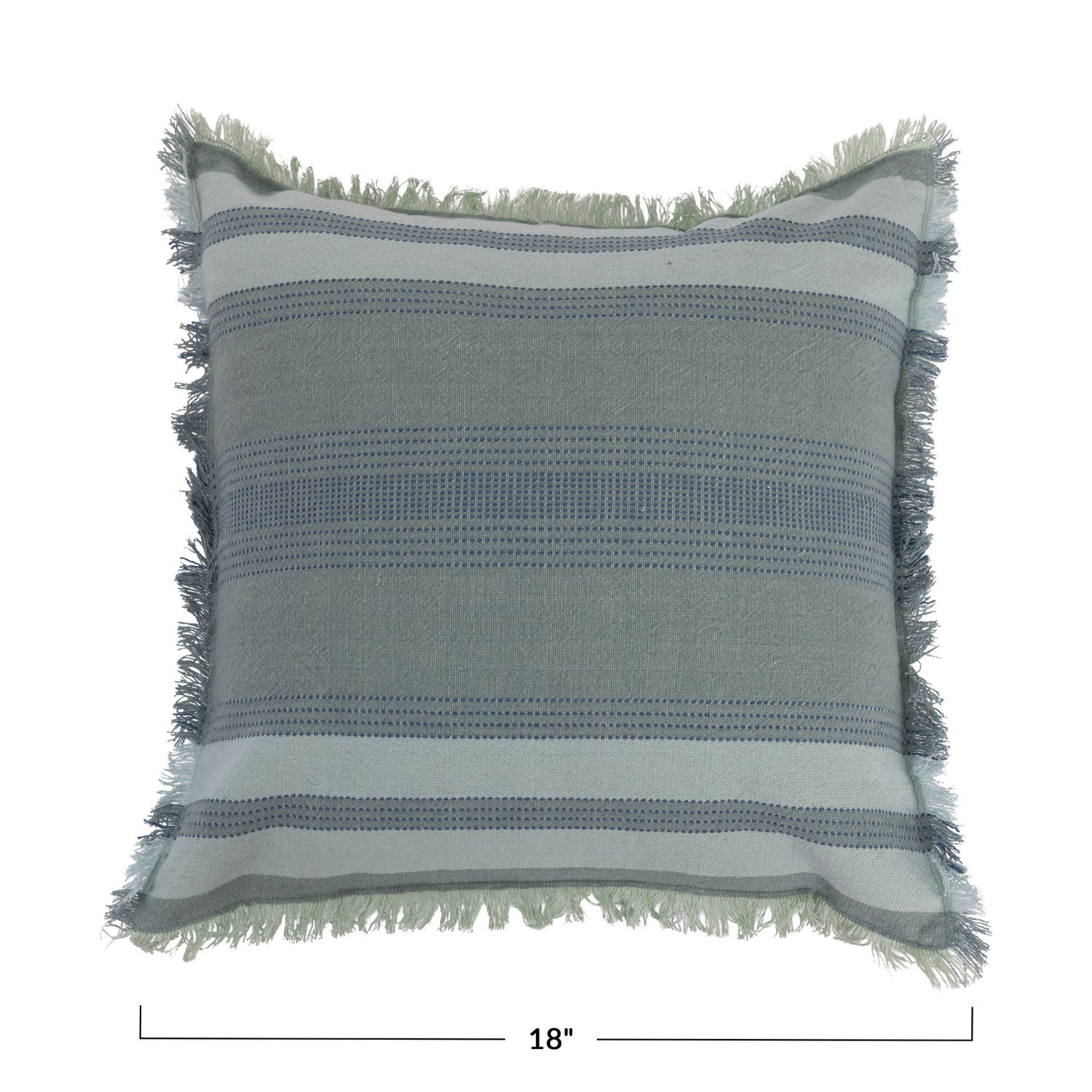 Woven Cotton Pillow with Eyelash Fringe