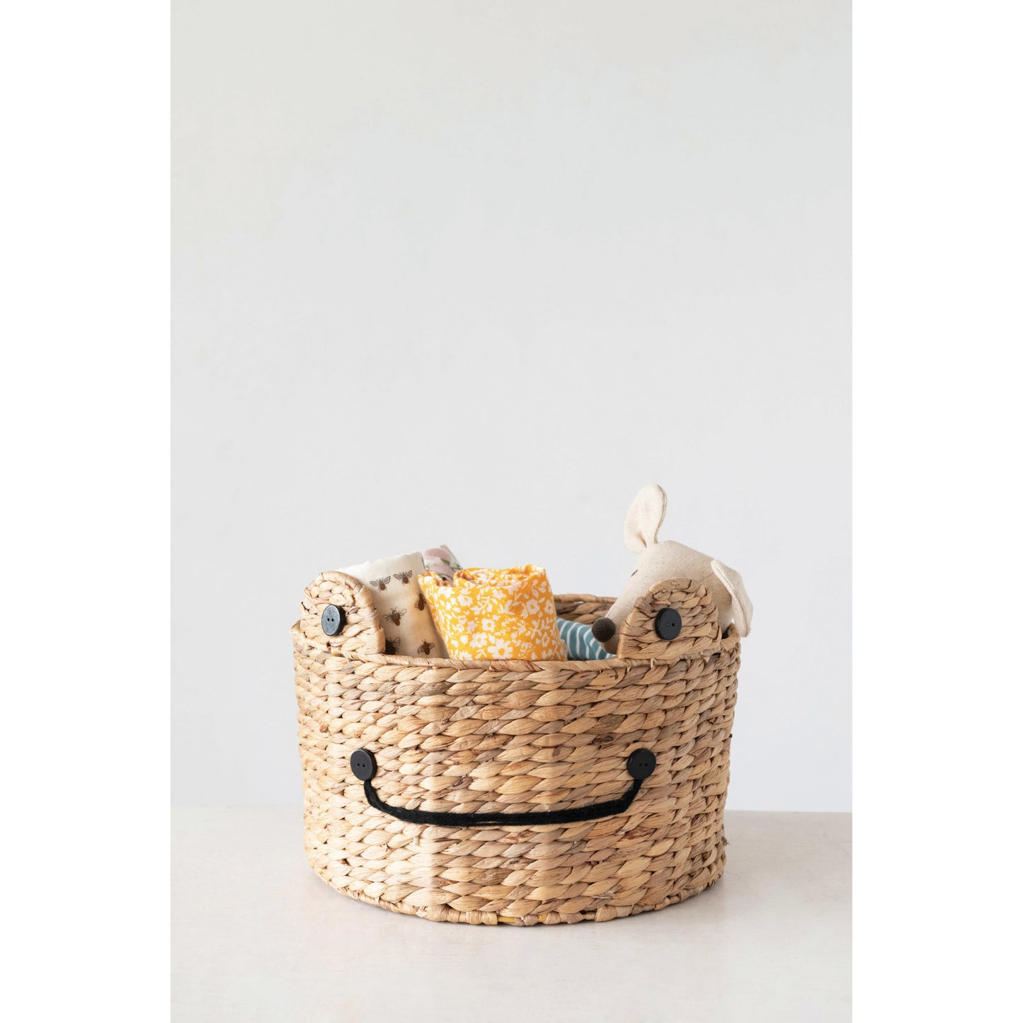 Hand-Woven Water Hyacinth Frog Basket