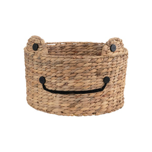 Hand-Woven Water Hyacinth Frog Basket