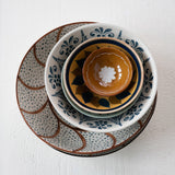 Hand-Painted Stoneware Serving Bowl w/ Pattern
