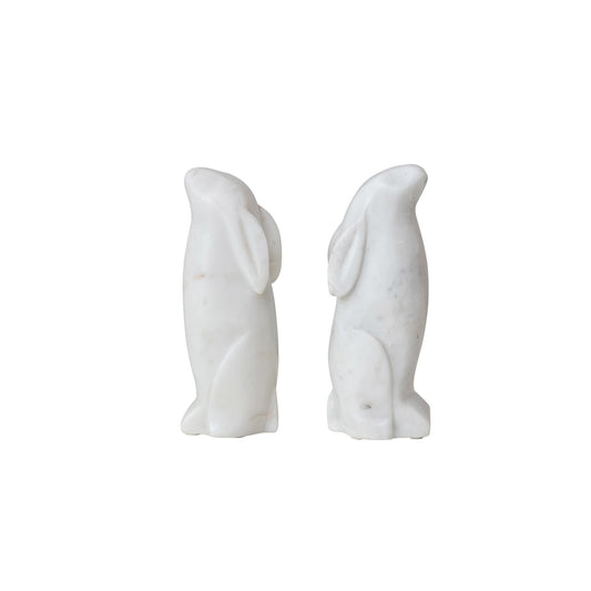 Marble Rabbit Bookends - Set of Two