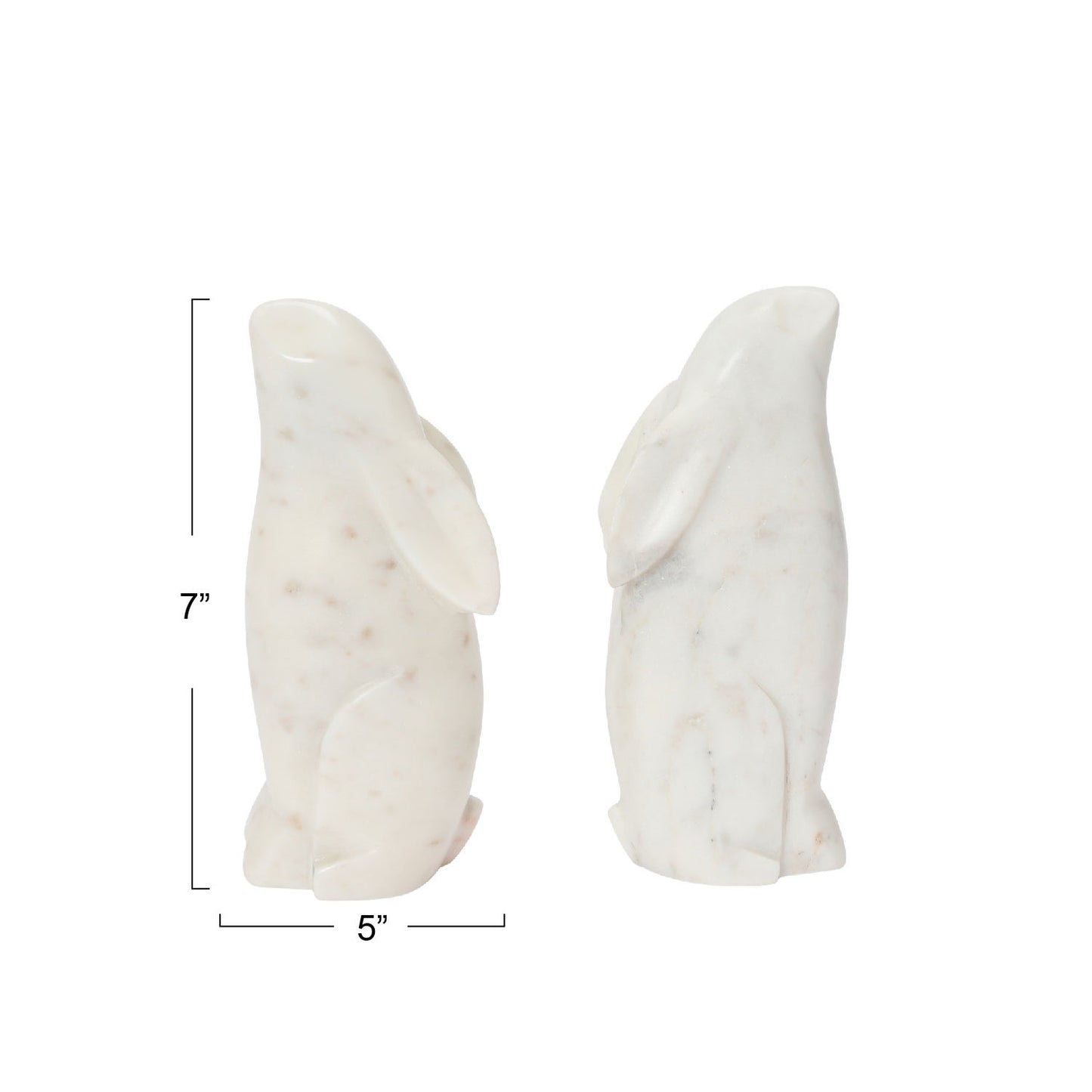 Marble Rabbit Bookends - Set of Two