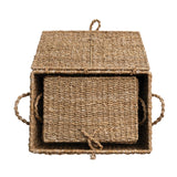 Hand-Woven Seagrass & Wire Framed Trunks, Choice of Three Sizes