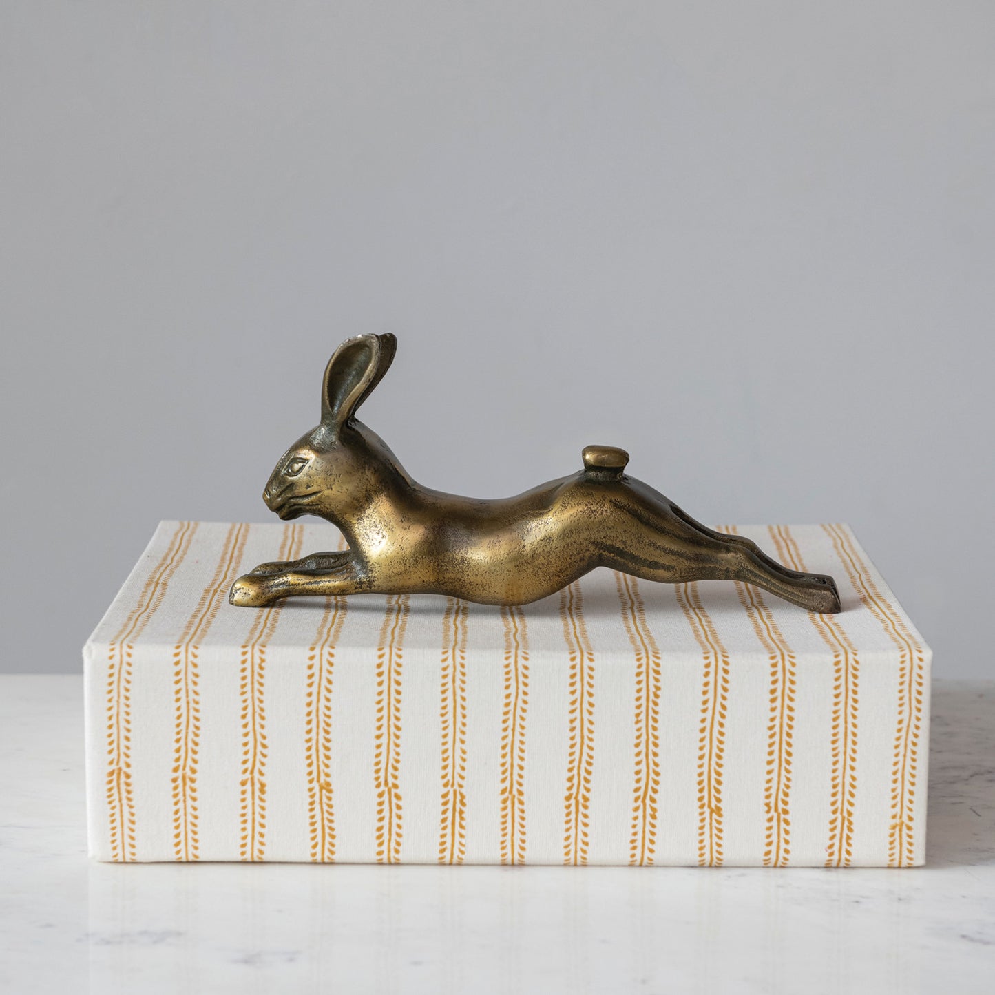 Cast Aluminum Rabbit in Antique Brass Finish