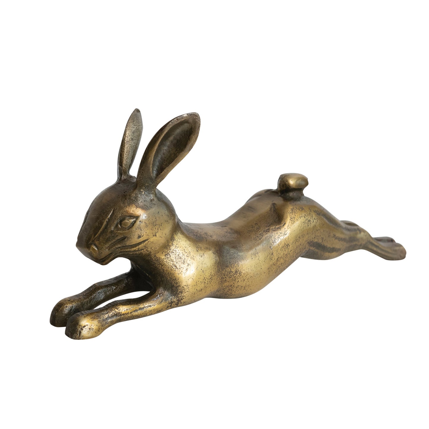 Cast Aluminum Rabbit in Antique Brass Finish