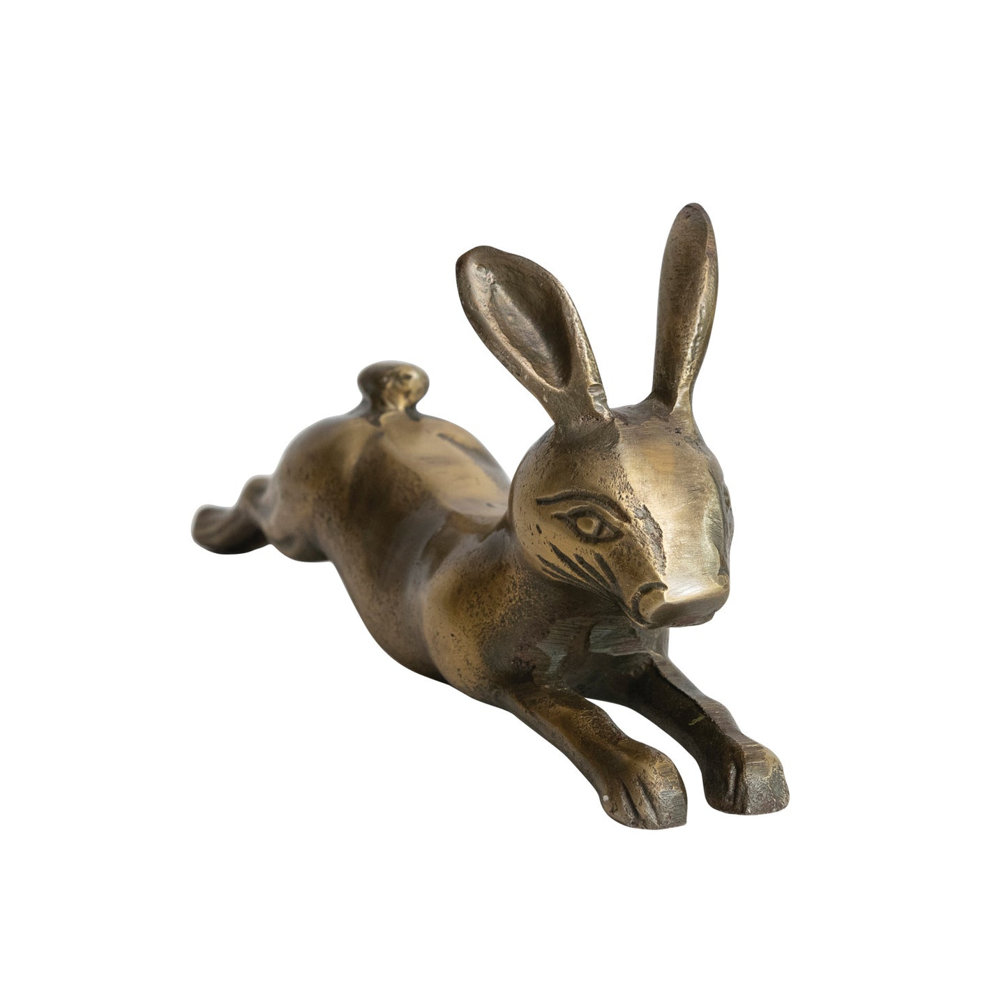 Cast Aluminum Rabbit in Antique Brass Finish