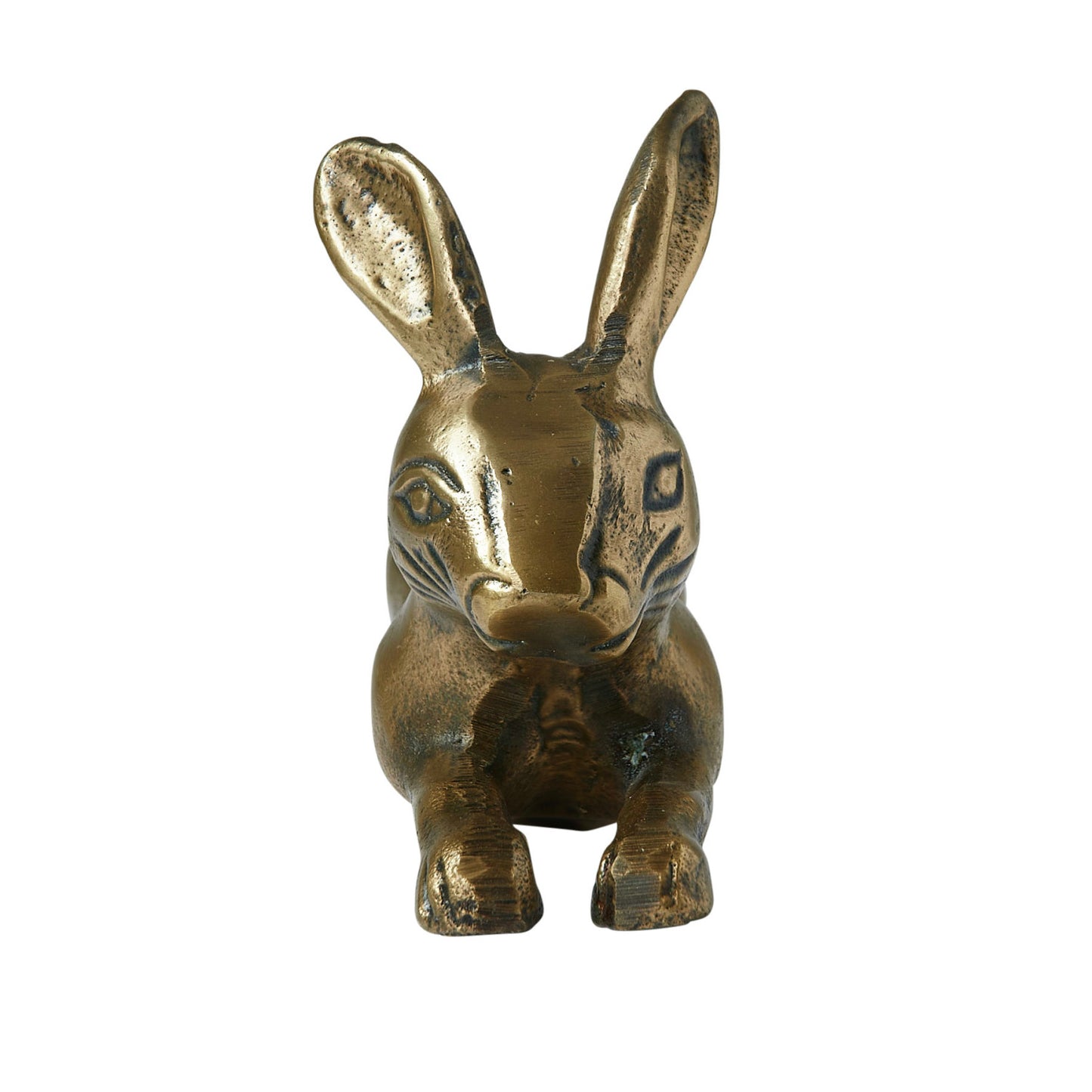 Cast Aluminum Rabbit in Antique Brass Finish