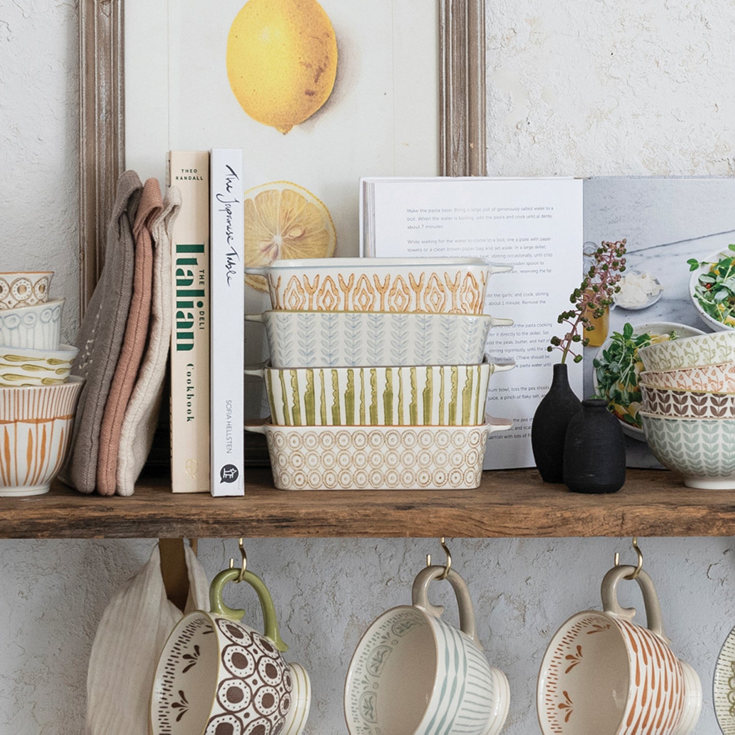 Hand-Stamped Stoneware Baker