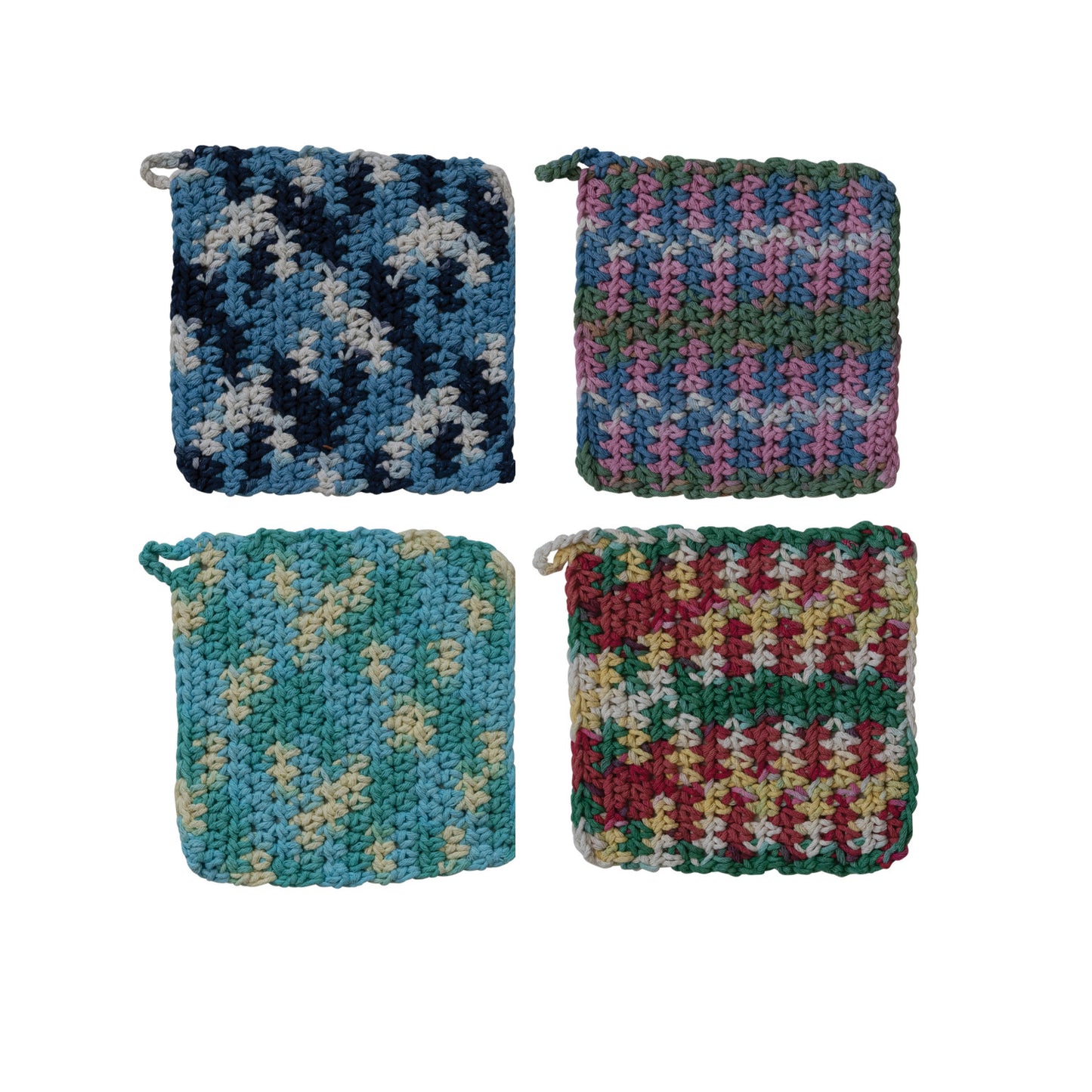 Cotton Crocheted Pot Holder - Multi Color