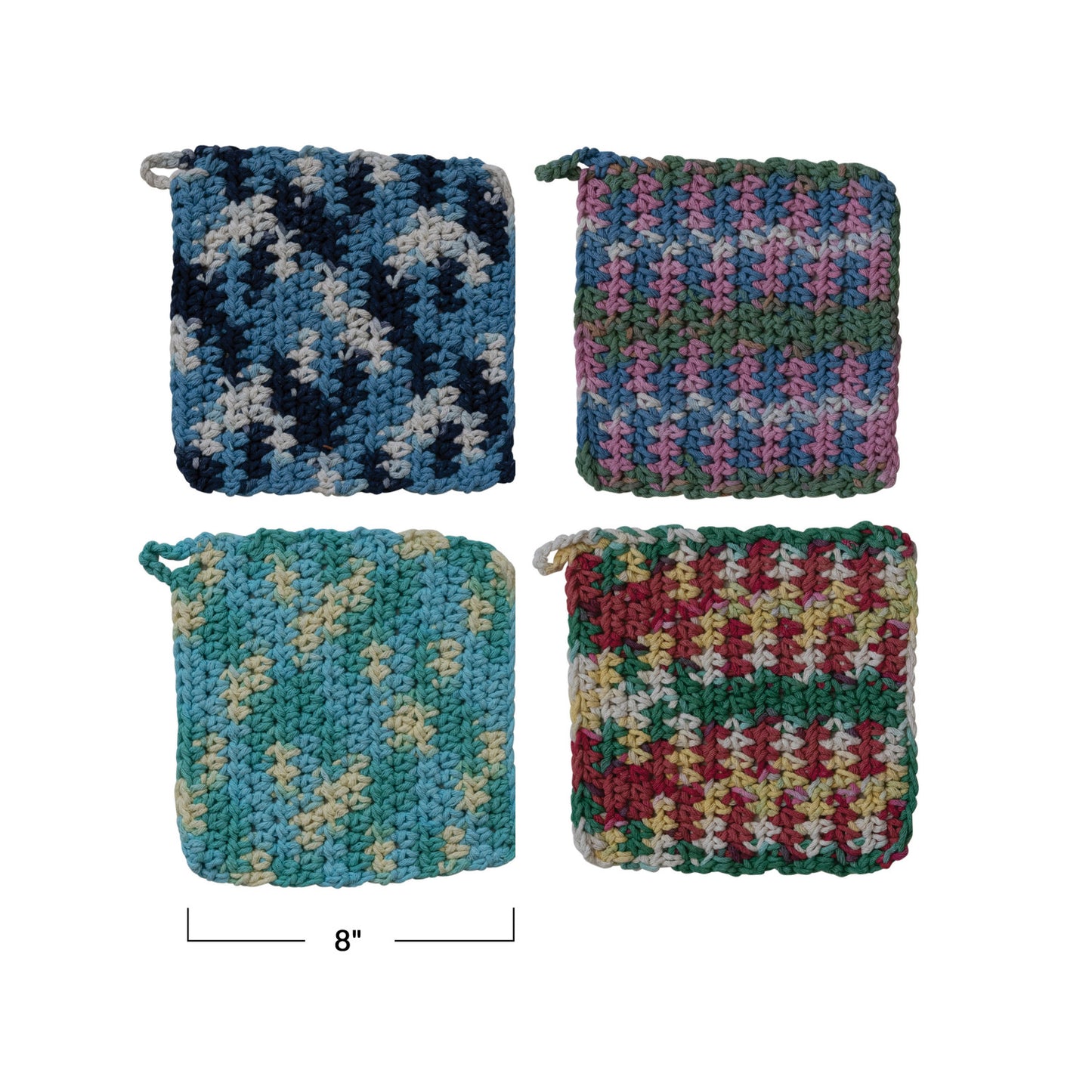 Cotton Crocheted Pot Holder - Multi Color