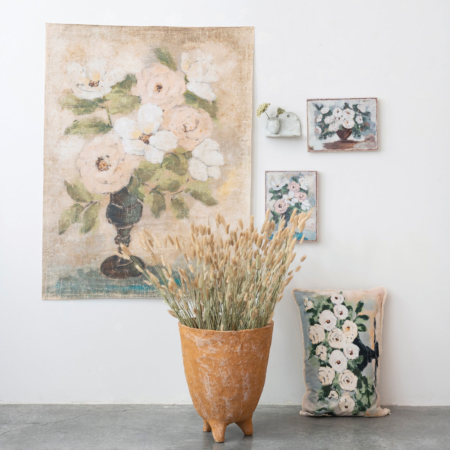 Canvas Wall Décor with Flowers in Vase