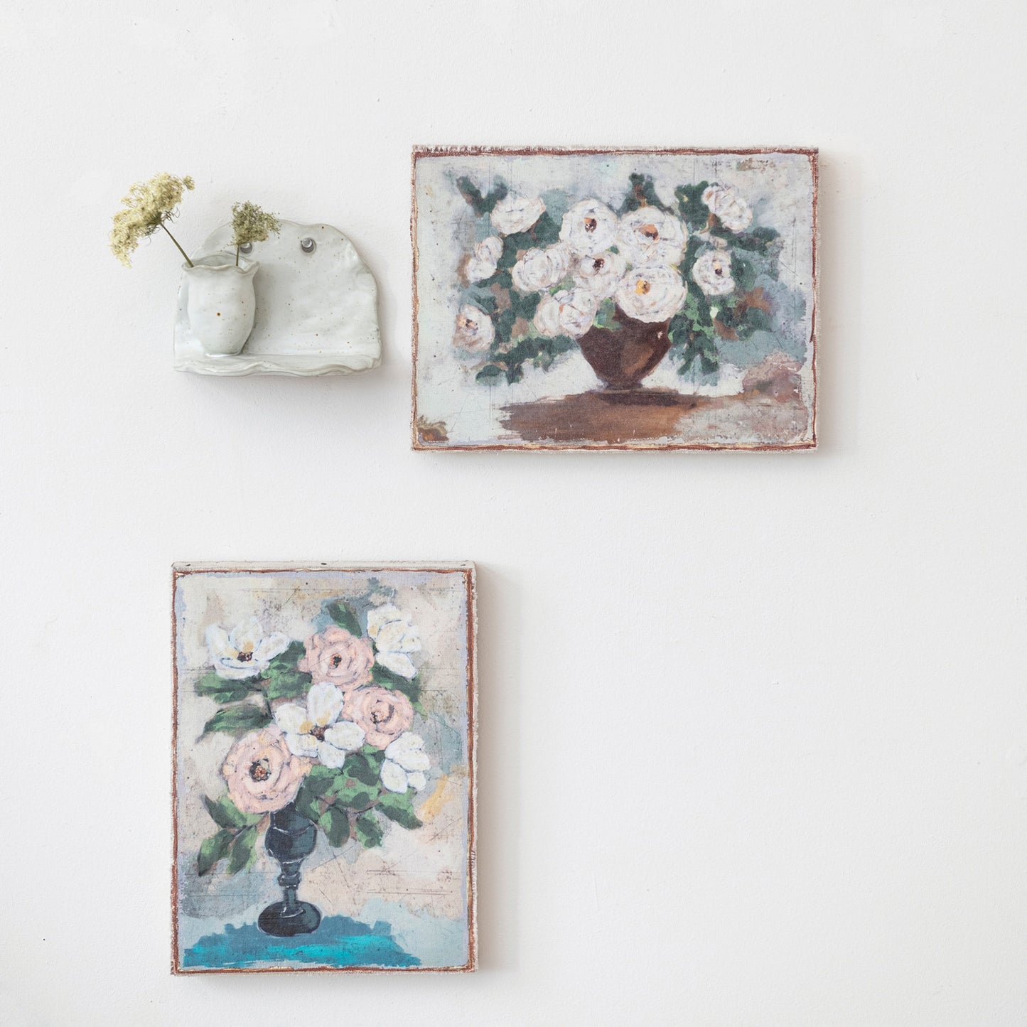 Canvas Wall Décor with Flowers in Vase