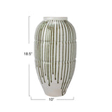 Hand-Painted Stoneware Vase with Drip Glaze