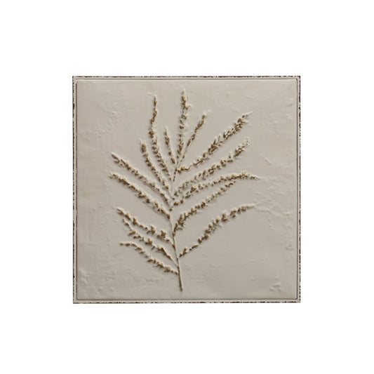 Embossed Metal Wall Décor with Botanical