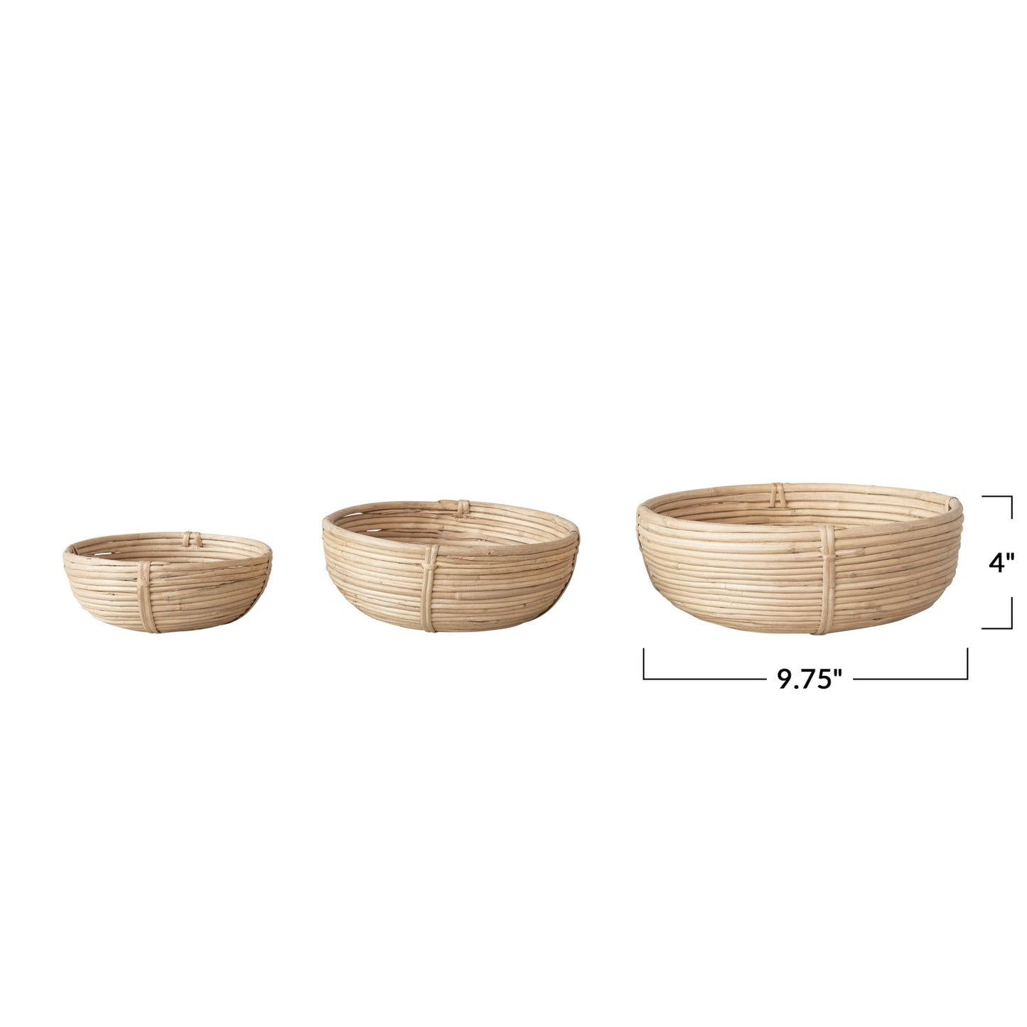 Hand-Woven Rattan Bowls -