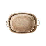 Hand-Woven Rattan Trays with Handles