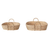 Hand-Woven Rattan Trays with Handles