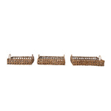 Decorative Hand-Woven Rattan Trays w/ Handles