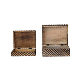 Carved Wood Nesting Boxes - Set of Two