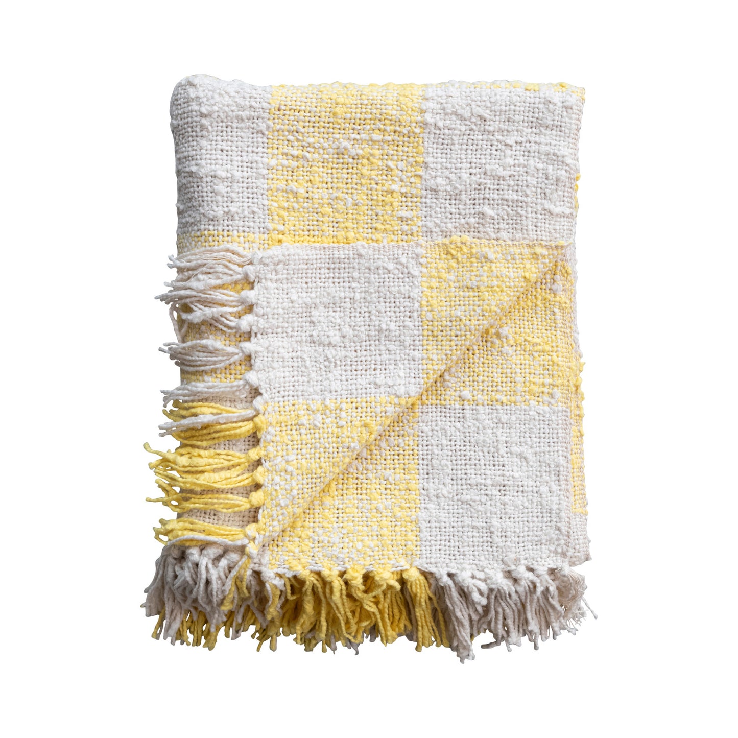 Hand-Woven Cotton Throw with Fringe