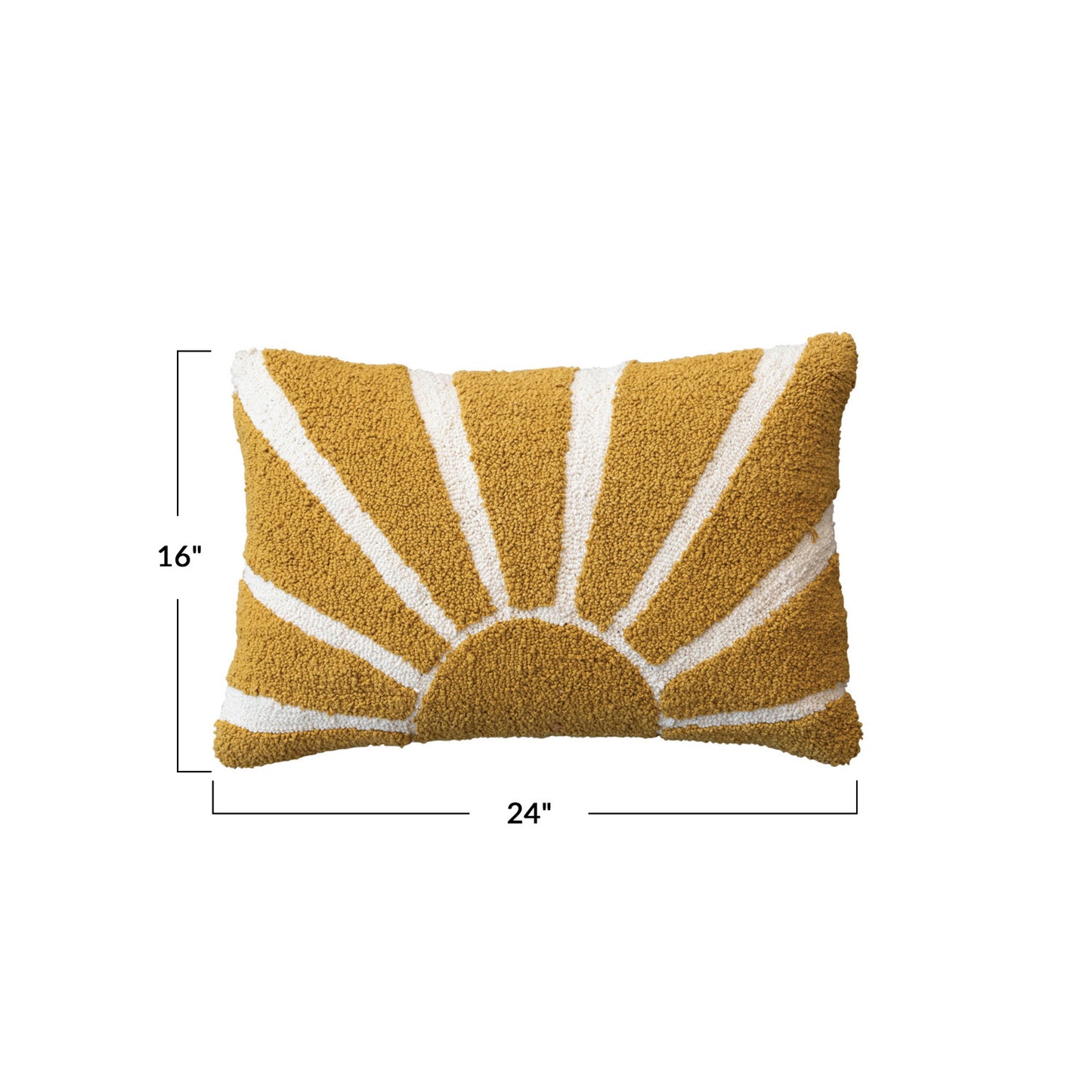 Cotton Tufted Lumbar Pillow with Sun and Cotton Back