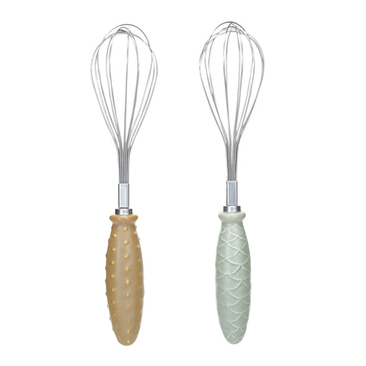 Stainless Steel Whisk w/ Embossed Stoneware Handle