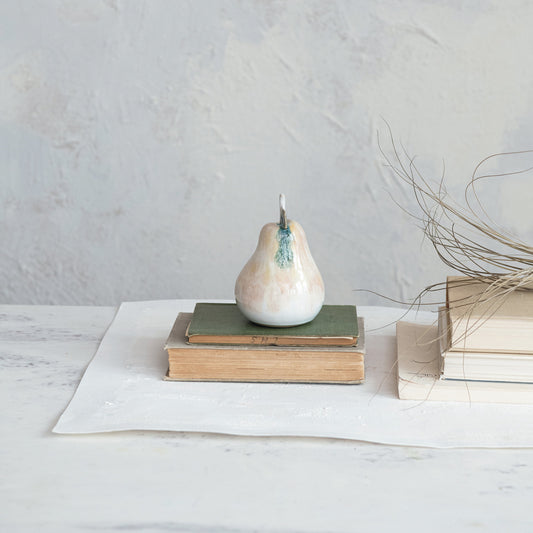 Stoneware Pear, Reactive Glaze (Each One Will Vary)