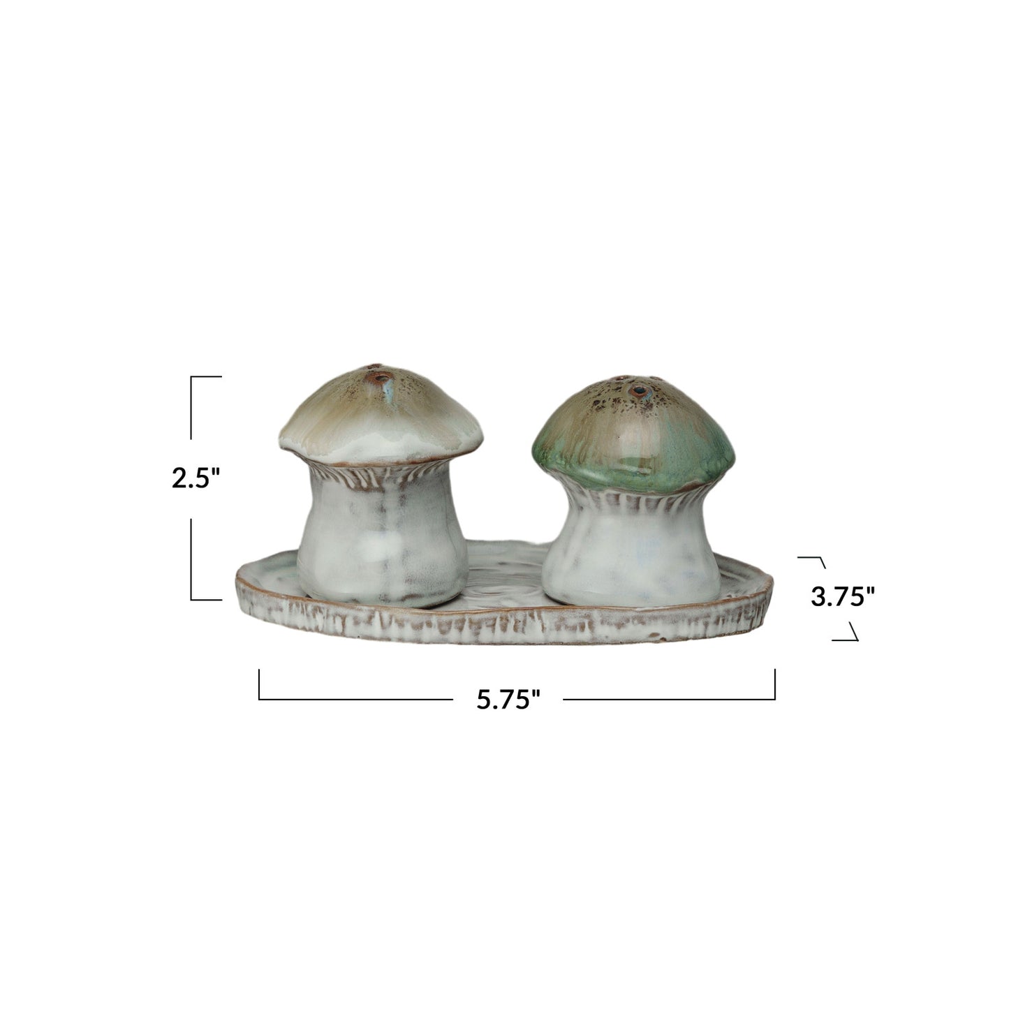 Stoneware Salt & Pepper Shakers w/ Tray