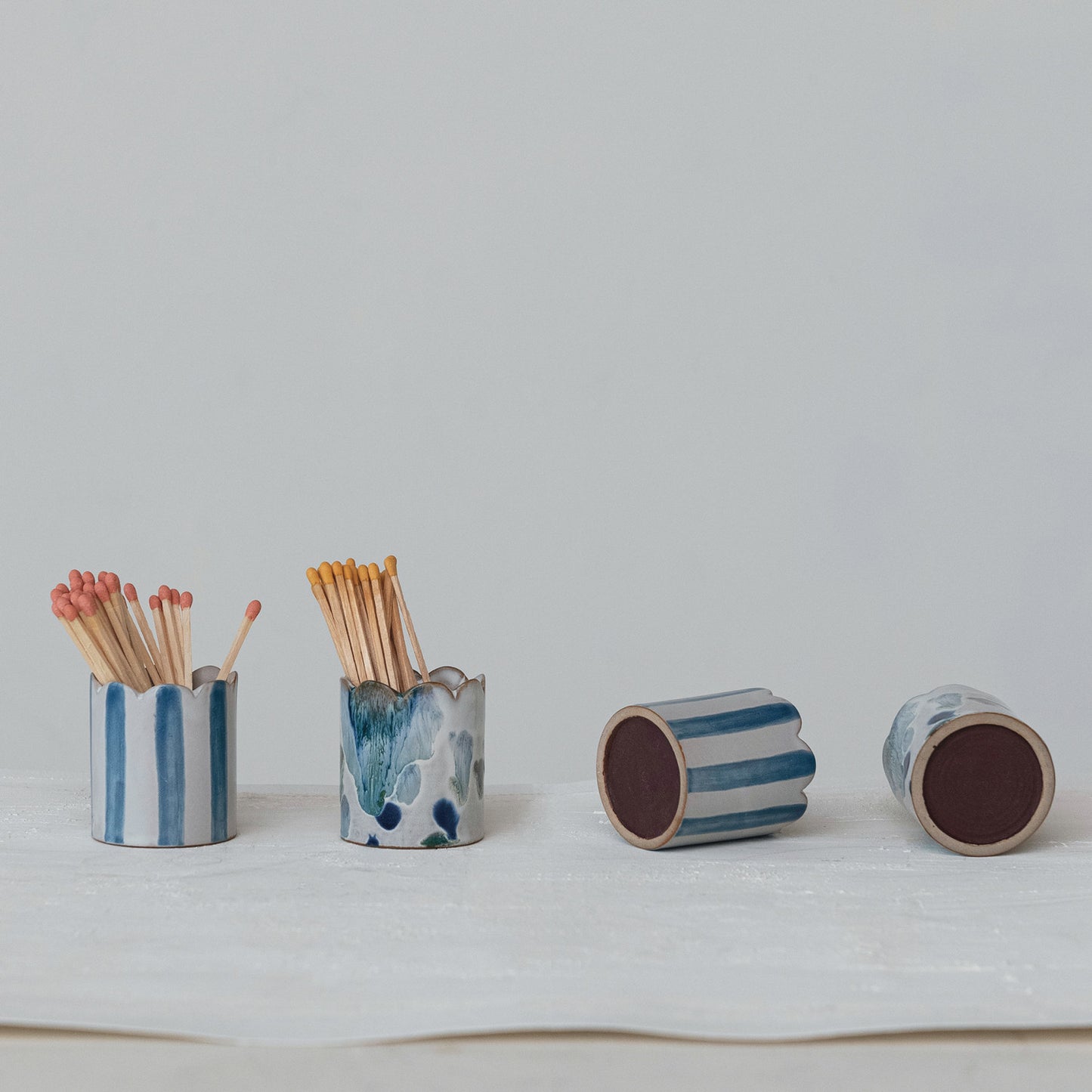 Stoneware Matchstick Holder with Striker