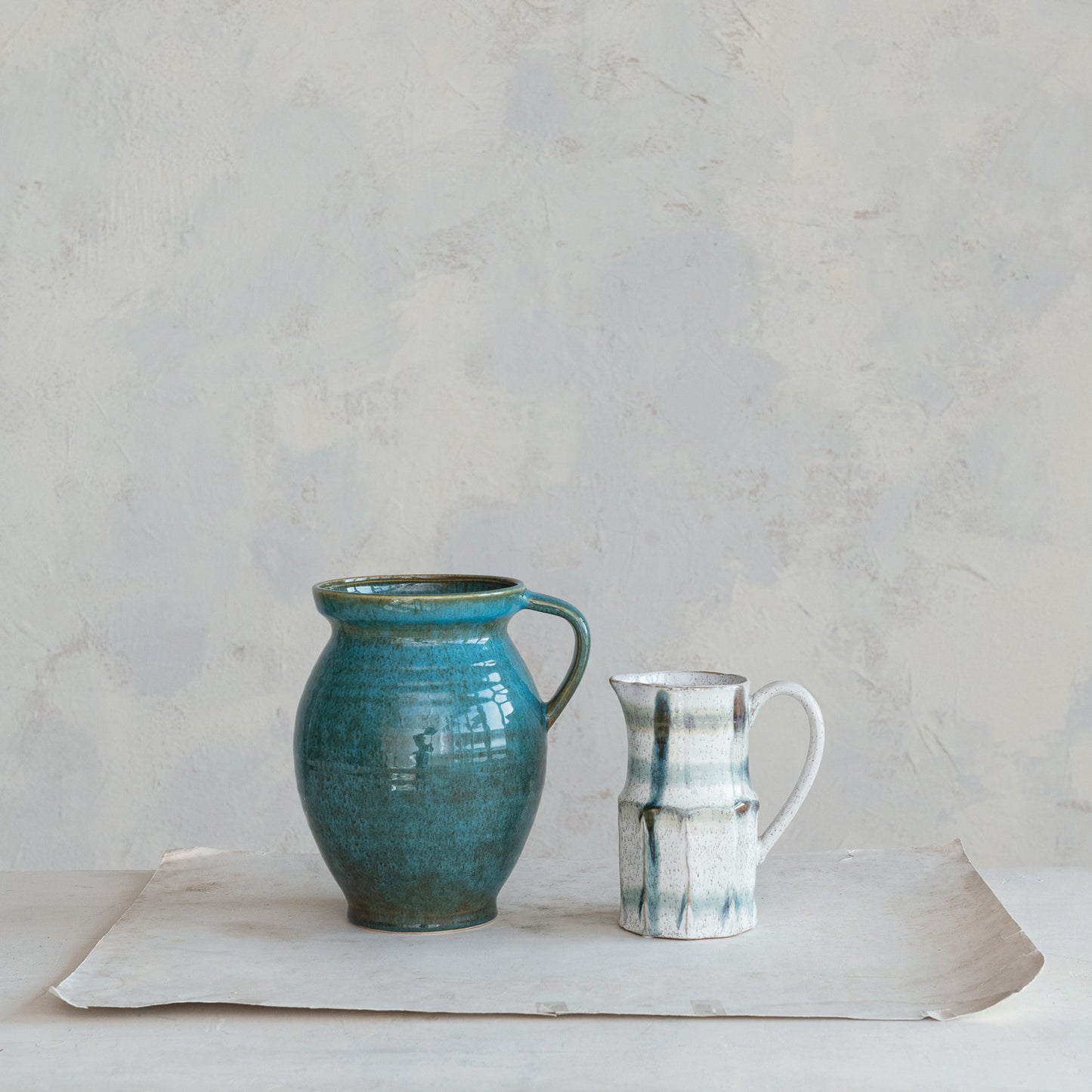 Hand-Painted Stoneware Pitcher