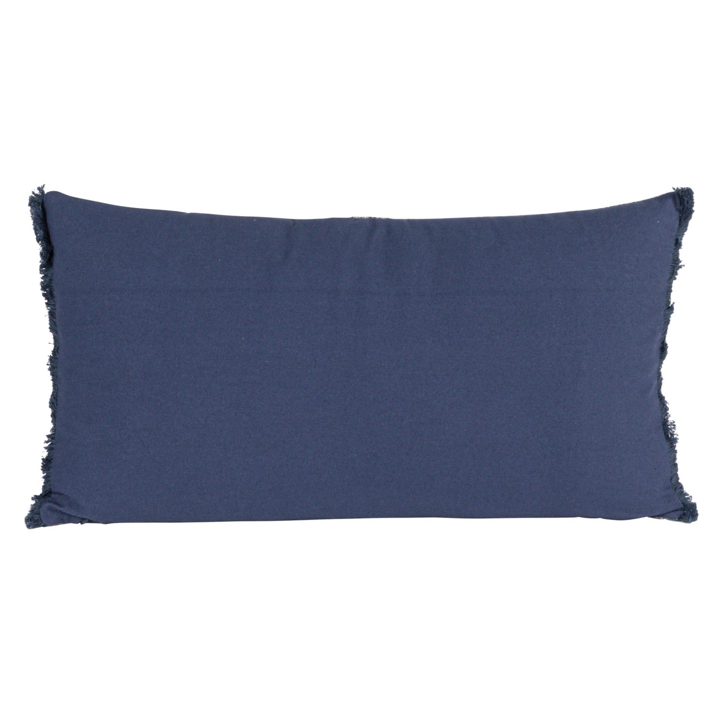 Cotton Blend Velvet Printed Lumbar Pillow w/ Fringe