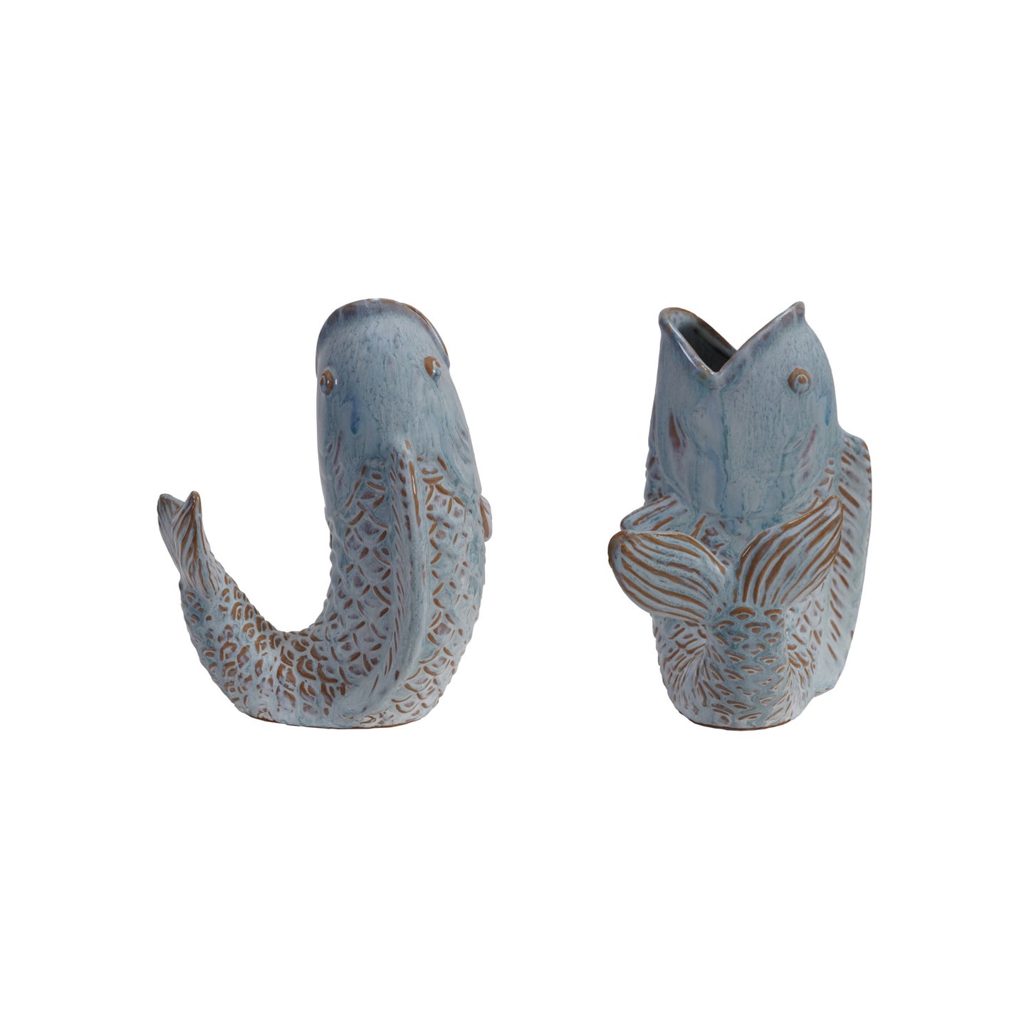 Stoneware Fish Shaped Vase