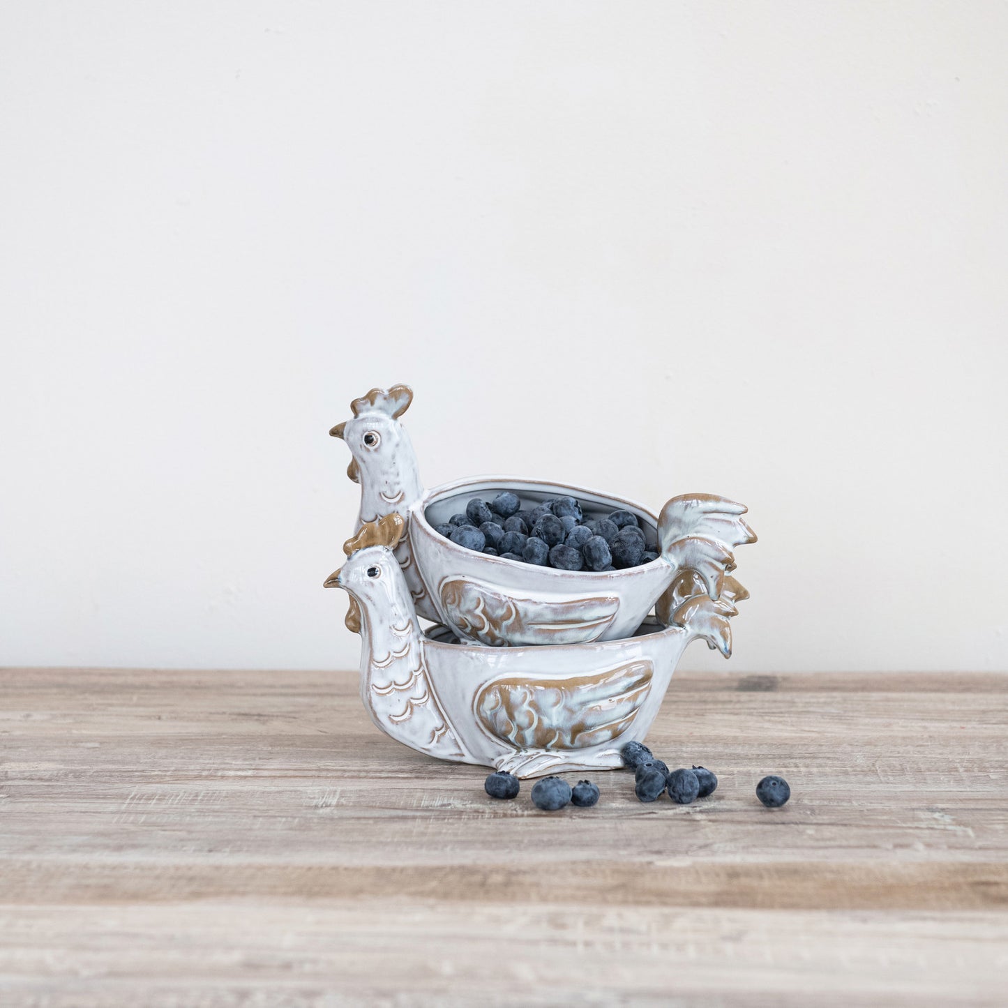 Stoneware Chicken Shaped Sponge Holder/Soap Dish