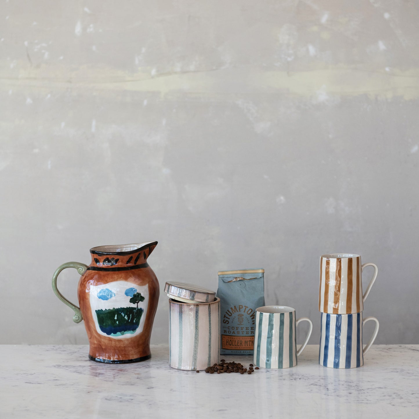 Hand-Painted Stoneware Mug
